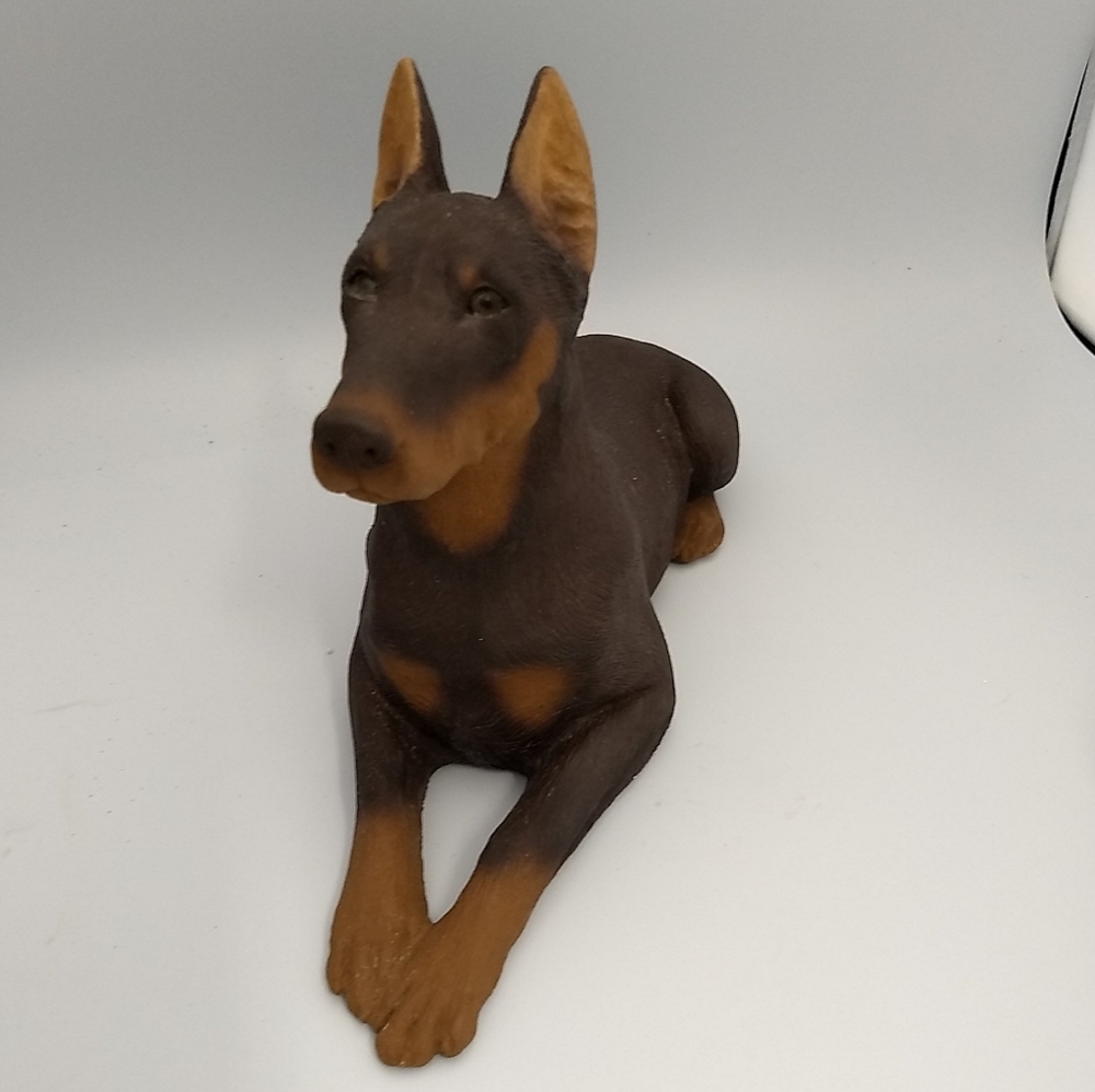 Vintage 1985 Sandicast Doberman Dog Sculpture 10.5” Signed Sandra Brue USA - Picture 5 of 14
